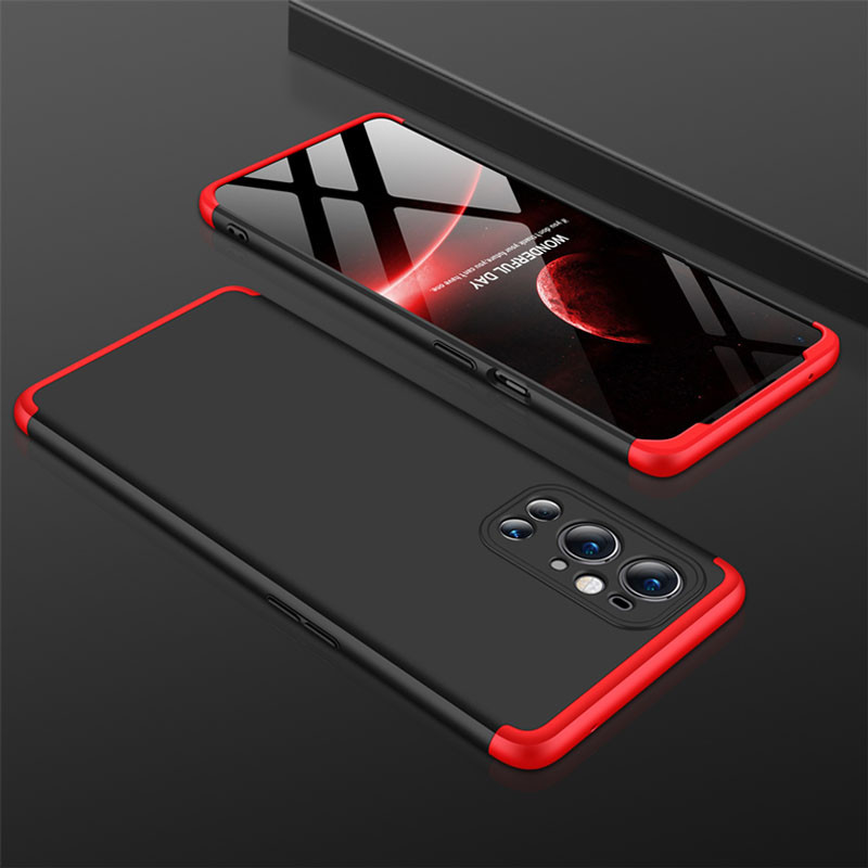 Фото Пластикова накладка GKK LikGus 360 градусів (орр) на OnePlus 9 Pro (Чорний / Червоний) на vchehle.ua