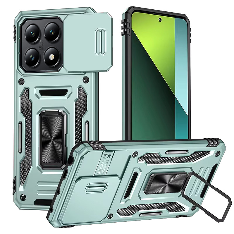 Ударопрочный чехол Camshield Army Ring для Xiaomi 14T (Зеленый / Light Green)