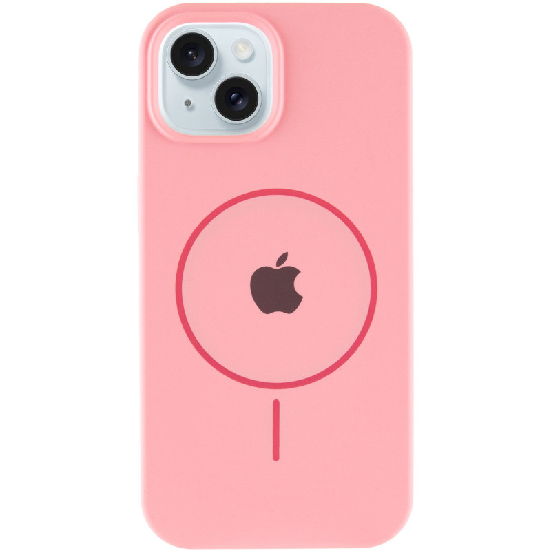 Фото Чохол Silicone Case Full Protective (AA) with Magnetic Safe на Apple iPhone 15 Plus (6.7") (Рожевий / Light pink) на vchehle.ua