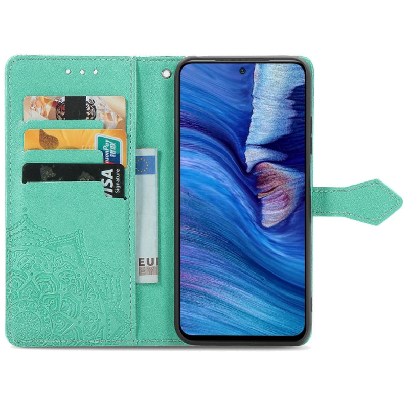 Фото Кожаный чехол-книжка Art Case с визитницей для Xiaomi Redmi Note 10 5G / Poco M3 Pro (Бирюзовый) в магазине vchehle.ua
