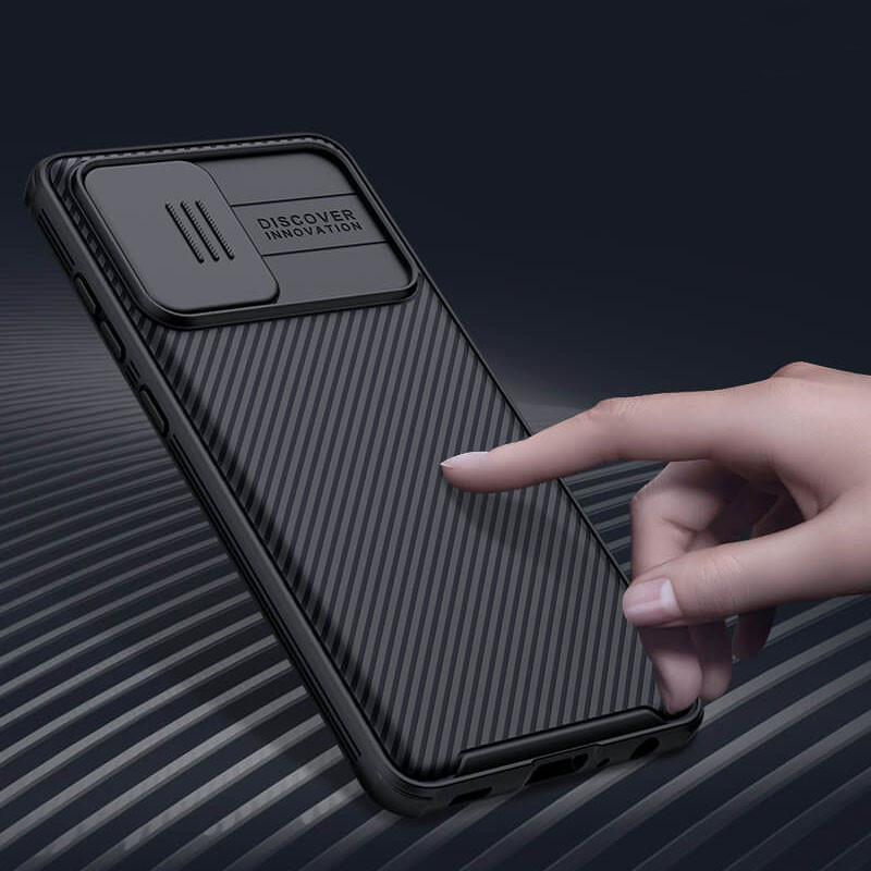 Купить Уценка Карбоновая накладка Nillkin Camshield (шторка на камеру) для Samsung Galaxy A52 4G/A52 5G/52s (Дефект упаковки / Черный / Black) на vchehle.ua