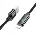 Фото Дата кабель Hoco U125 Benefit 2.4A USB to Lightning with display (1.2m) (Black) на vchehle.ua