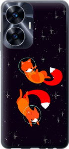 Чехол Лисички в космосе для Realme C55
