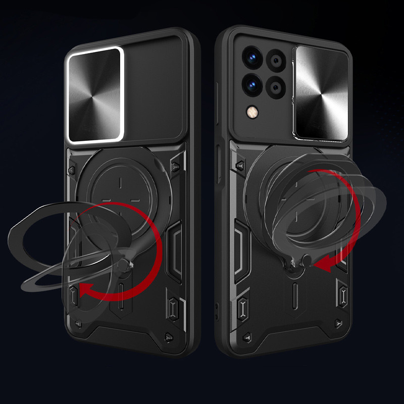 Удароміцний чохол Bracket case with Magnetic на Samsung Galaxy A22 4G / M32 (Black) в магазині vchehle.ua