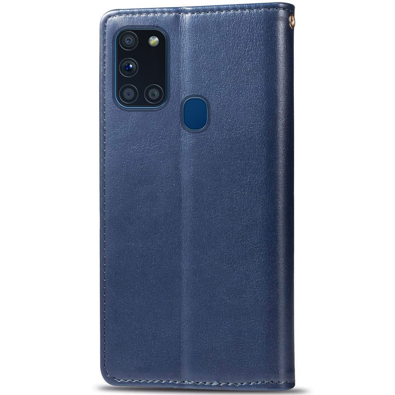Фото Кожаный чехол-книжка GETMAN Gallant (PU) для Samsung Galaxy A21s (Синий) на vchehle.ua