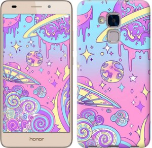 Чехол Розовая галактика для Huawei Honor 5C