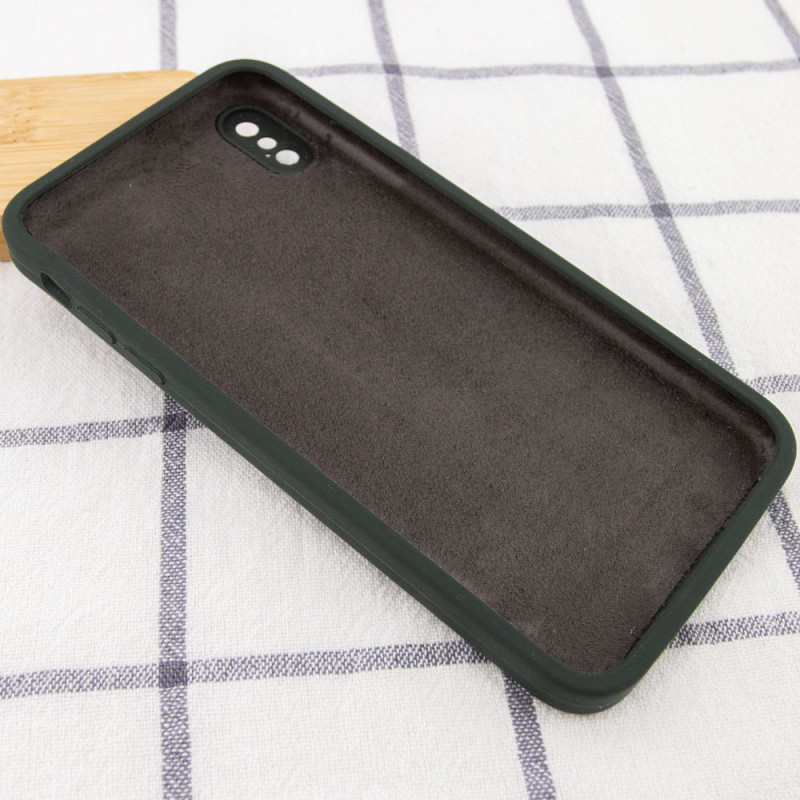 Фото Чохол Silicone Case Square Full Camera Protective (AA) на Apple iPhone XS Max (6.5") (Эстетический дефект / Зелений / Black Green) в маназині vchehle.ua
