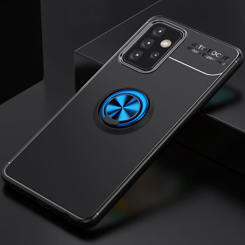 Фото TPU чохол Deen ColorRing під магнітний тримач (opp) на Samsung Galaxy A72 4G / A72 5G (Чорний / Синій) на vchehle.ua