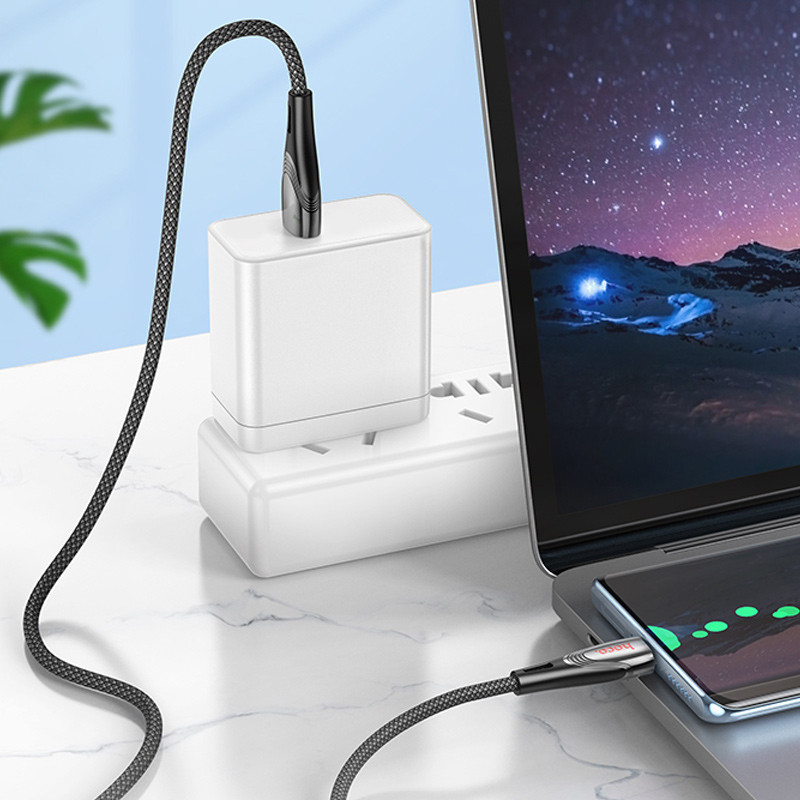 Замовити Дата кабель Hoco U133 Monte USB для Type-C (1.2m) (Black) на vchehle.ua
