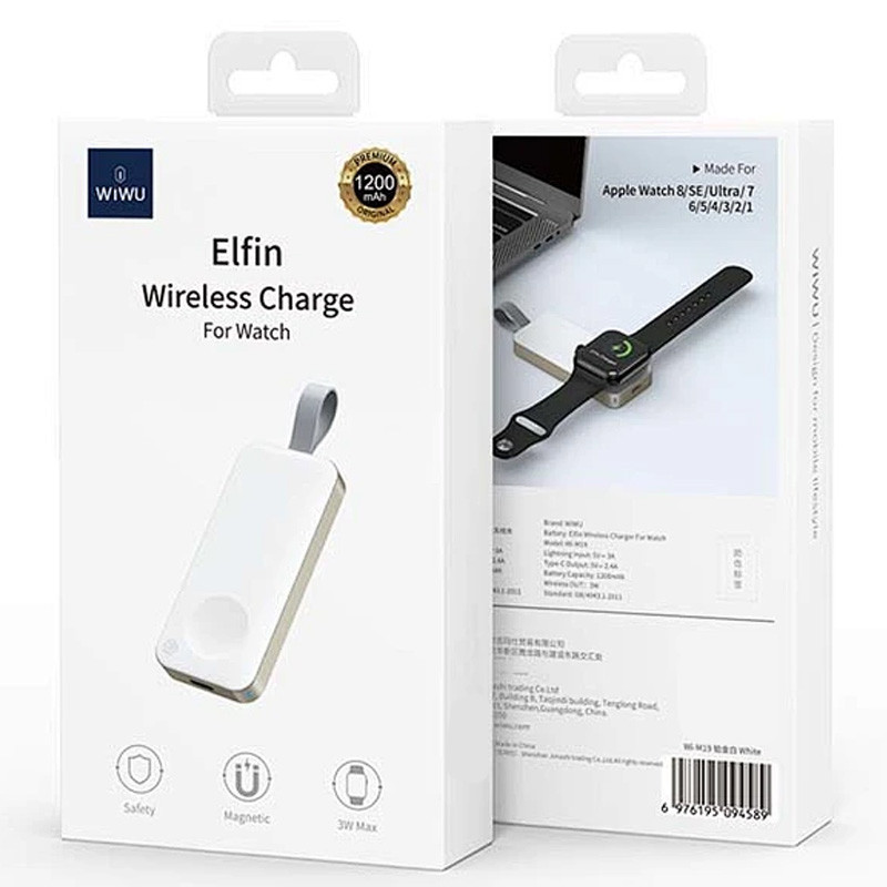 Портативний ЗП Power Bank WIWU Wi-M19 для Apple Watch 1200 mAh (White) в магазині vchehle.ua