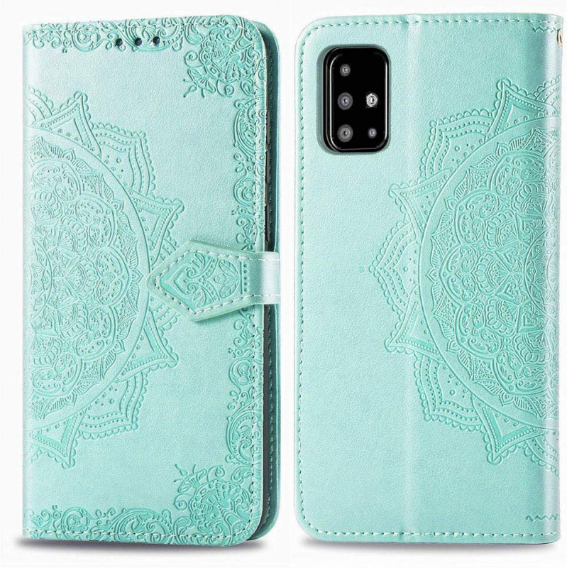 Фото Кожаный чехол (книжка) Art Case с визитницей для Samsung Galaxy A51 (Бирюзовый) на vchehle.ua