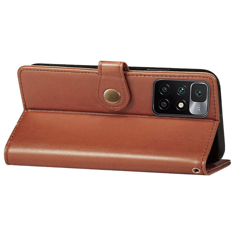 Фото Шкіряний чохол-книжка GETMAN Gallant (PU) для Xiaomi Redmi 10 (Коричневий) в маназині vchehle.ua
