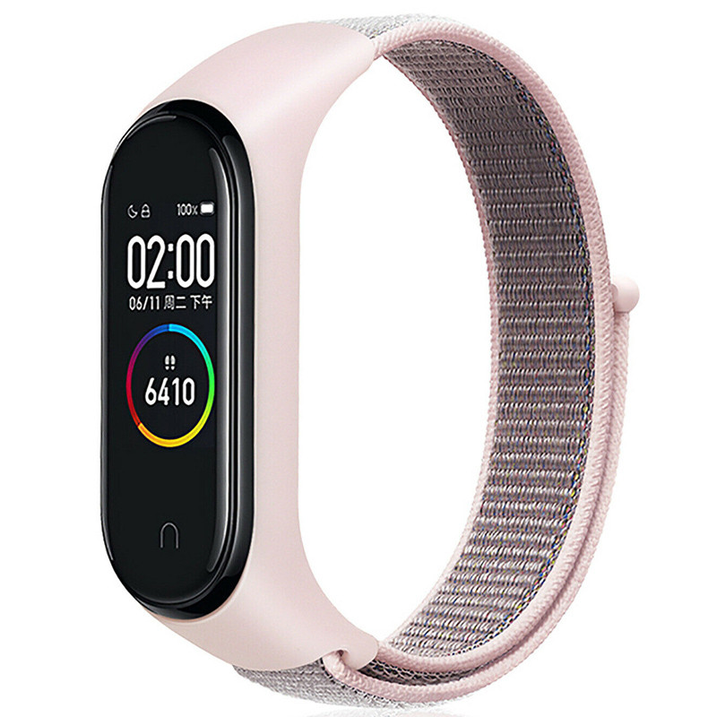 Ремешок Nylon для Xiaomi Mi Band 3/4/5/6/7 (Розовый)