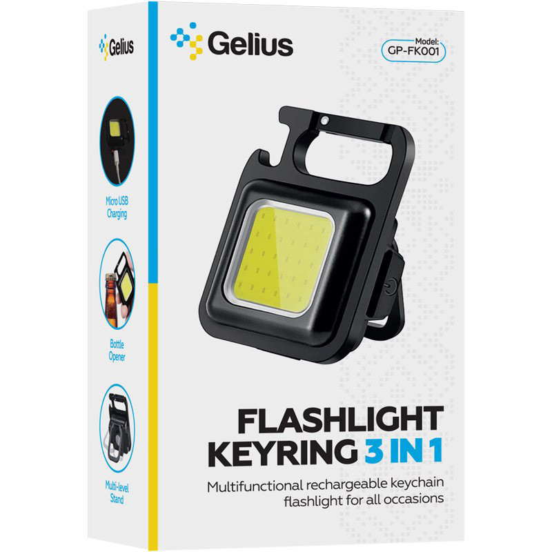 Фото Фонарик-брелок Gelius 3in1 GP-FK001 (Black) на vchehle.ua