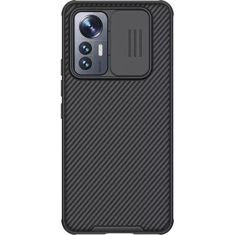 Карбоновая накладка Nillkin Camshield (шторка на камеру) для Xiaomi 12 Lite (Черный / Black)