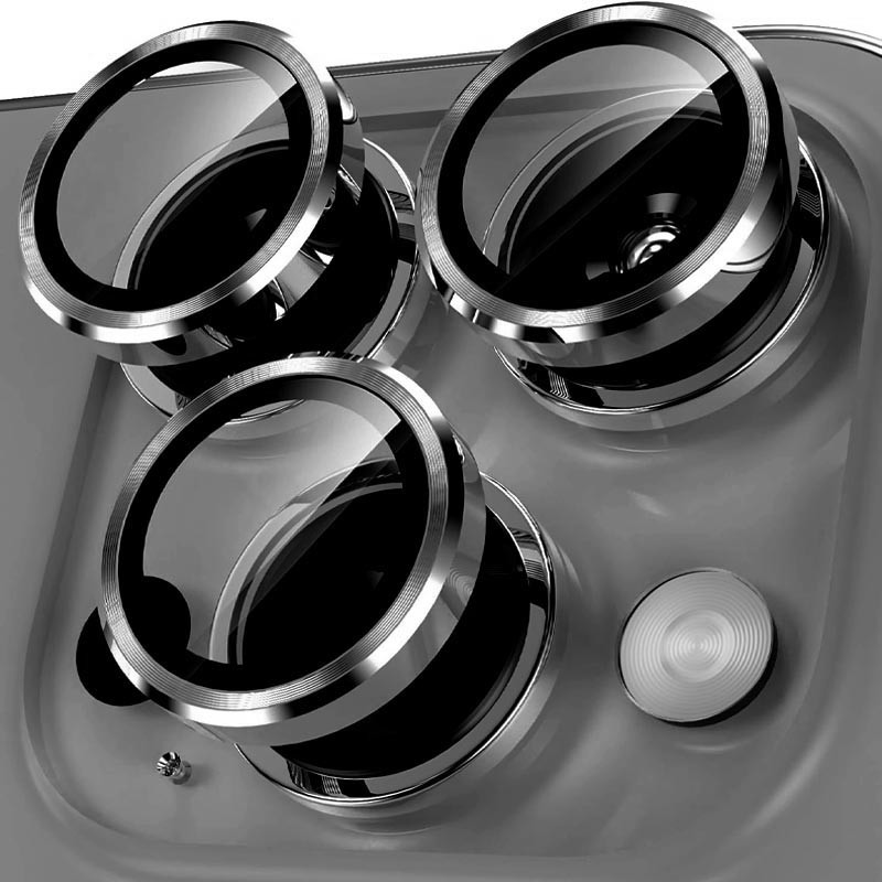 Защитное стекло Metal Classic на камеру (в упак.) для Apple iPhone 14 Pro (6.1") / 14 Pro Max (6.7") (Темно-Серый / Graphite) в магазине vchehle.ua