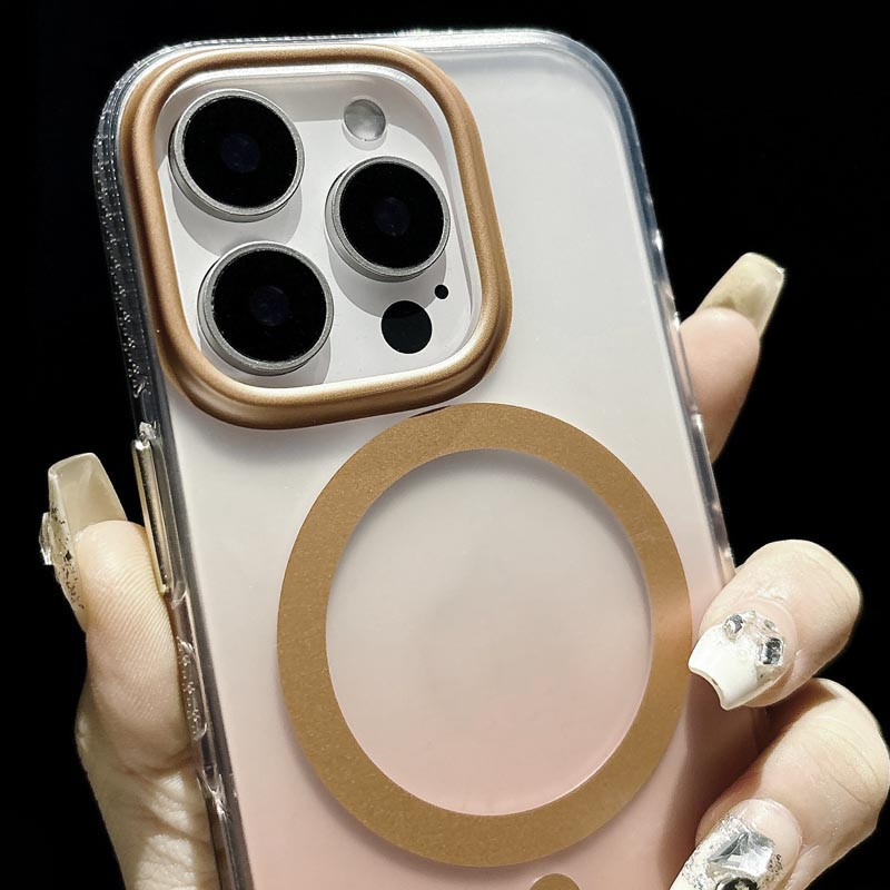 Фото Чехол TPU+PC Shadow with Magnetic Safe для Apple iPhone 15 Pro (6.1") (Quicksand gold) в магазине vchehle.ua