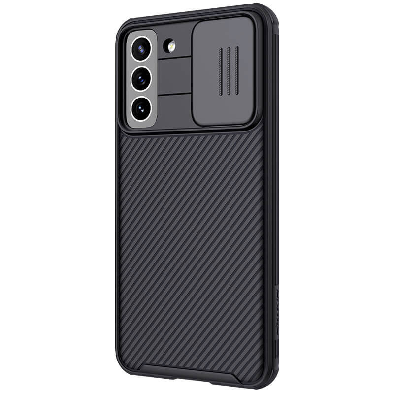 Фото Карбонова накладка Nillkin Camshield (шторка на камеру) на Samsung Galaxy S21 FE (Чорний / Black) в маназині vchehle.ua