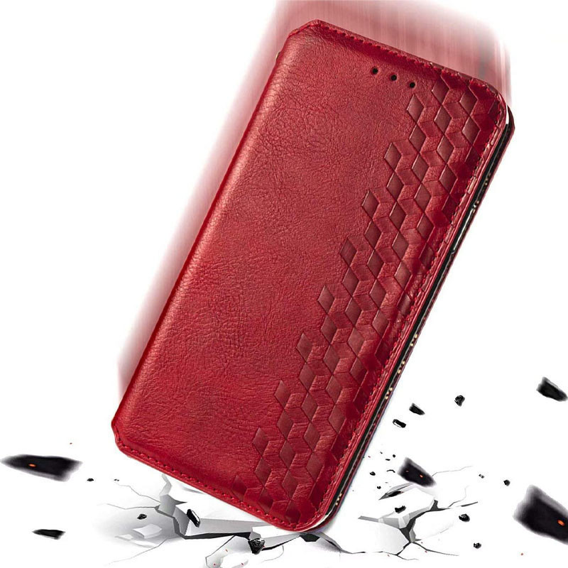 Купить Кожаный чехол книжка GETMAN Cubic (PU) для Samsung Galaxy A52 4G / A52 5G / A52s (Красный) на vchehle.ua