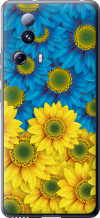 Чехол Жёлто-голубые цветы для Xiaomi 13 Lite