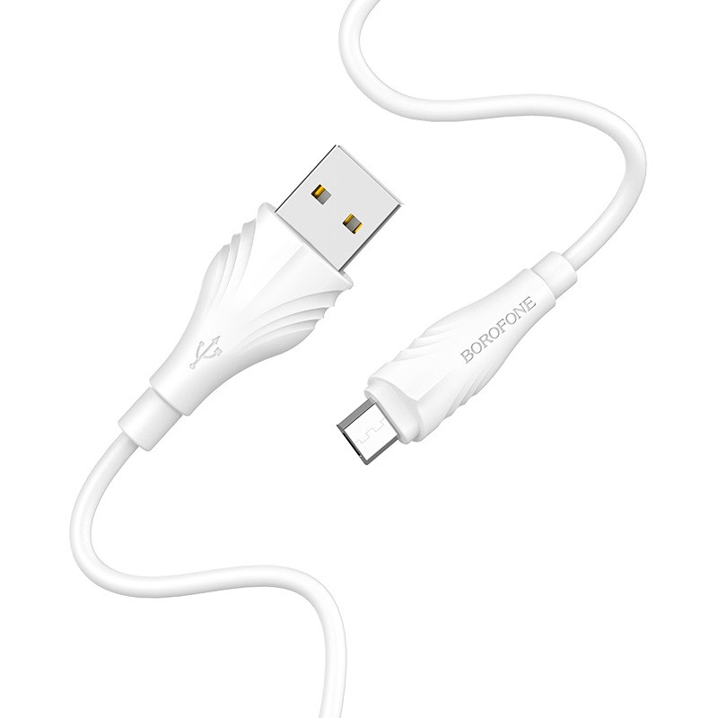 Дата кабель Borofone BX18 Optimal USB to MicroUSB (2m) (Білий) в магазині vchehle.ua