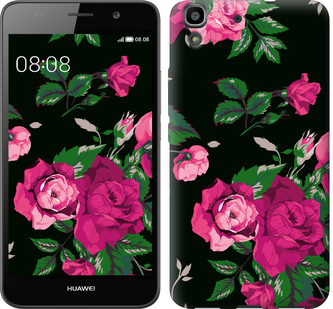 

Чохол Троянди на чорному тлі на Huawei Y6 547126