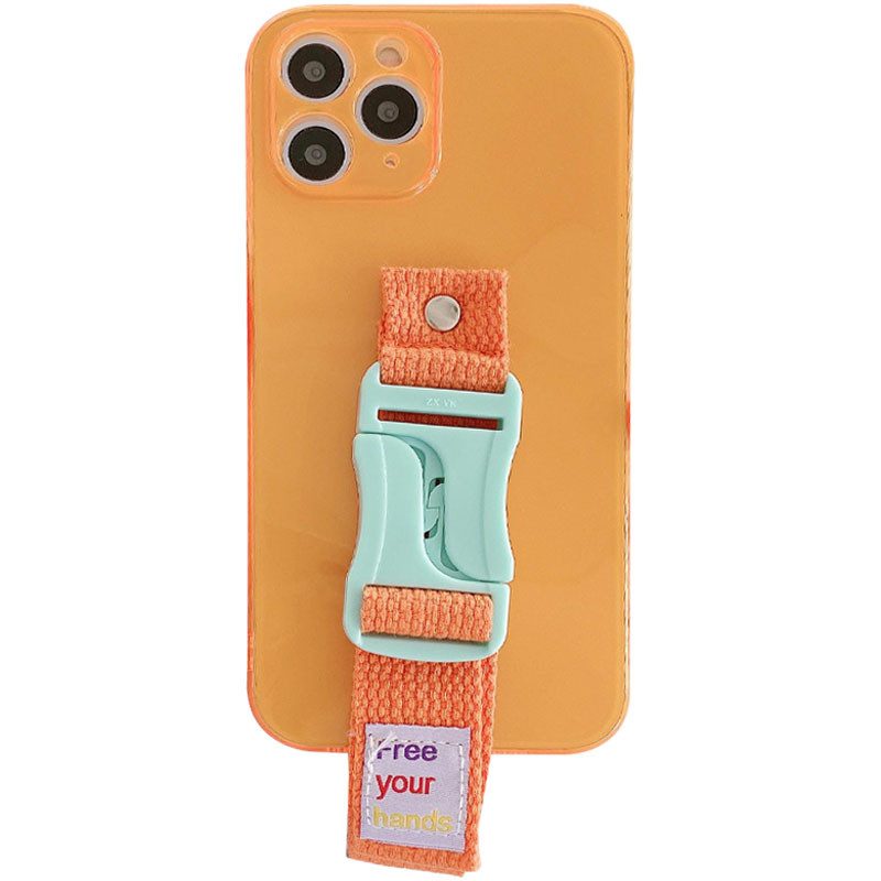 Чехол Handfree с цветным ремешком для Apple iPhone 11 Pro (5.8") (Оранжевый)