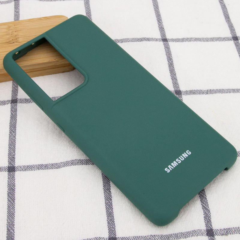 Фото Чехол Silicone Cover (AA) для Samsung Galaxy S21 Ultra (Зеленый / Pine green) на vchehle.ua