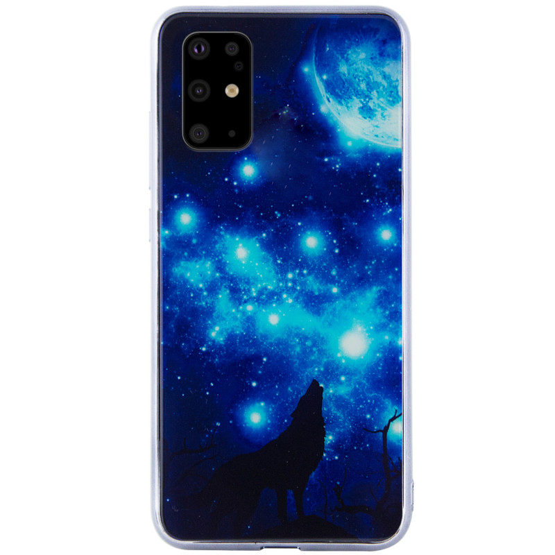 

TPU+Glass чехол Fantasy с глянцевыми торцами для Samsung Galaxy S20+ (Лунная ночь) 871532