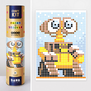 Картина по номерам стикерами в тубусе "Робот желтый" (WALL-E) , 33х48см, 1200 стикеров. 1883 (Разноцветный)