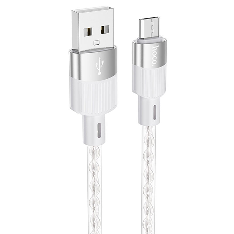 Дата кабель Hoco X99 Crystal Junction USB to MicroUSB (1m) (Gray)