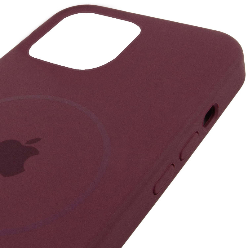 Чохол Silicone Case Full Protective (AA) with Magnetic Safe на Apple iPhone 11 Pro Max (6.5") (Бордовий / Plum) в магазині vchehle.ua