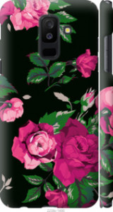 Чохол Троянди на чорному тлі на Samsung Galaxy A6 Plus 2018