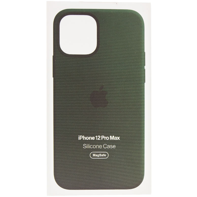 Купить Уценка Чехол Silicone case (AAA) with Magsafe and Animation для Apple iPhone 12 Pro Max (6.7") (Дефект упаковки / Зеленый / Cyprus Green) на vchehle.ua