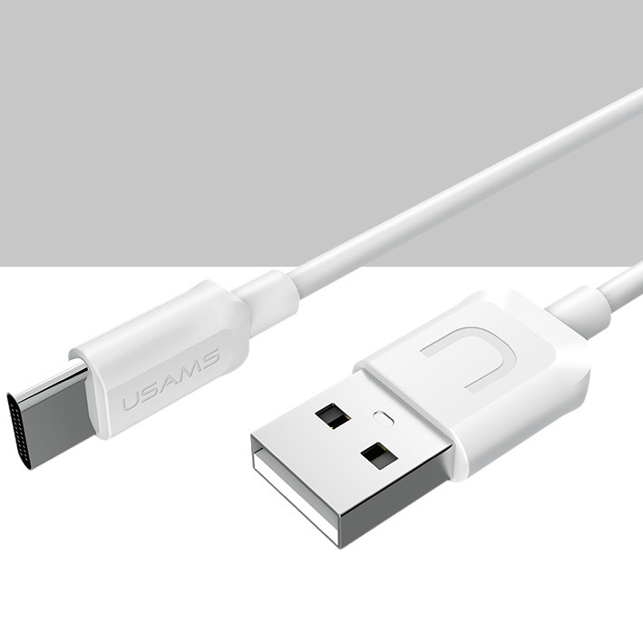 Фото Дата кабель USAMS US-SJ099 USB to Type-C (1m) (Білий) на vchehle.ua