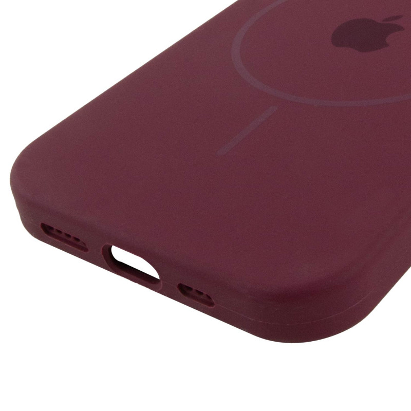 Купити Чохол Silicone Case Full Protective (AA) with Magnetic Safe на Apple iPhone 12 Pro Max (6.7") (Бордовий / Plum) на vchehle.ua
