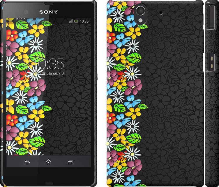 

Чехол цветочный орнамент для Sony Xperia Z C6602 102286