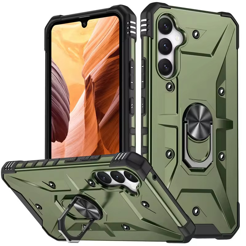 Ударопрочный чехол Pathfinder Ring для Samsung Galaxy S23 FE (Зеленый / Army Green)