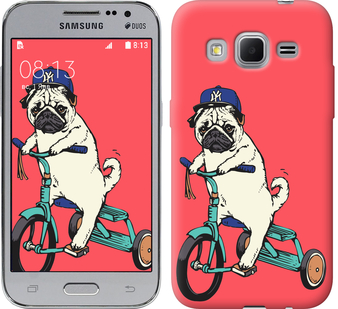 

Чехол Мопс на велосипеде для Samsung Galaxy Core Prime G360H 87564