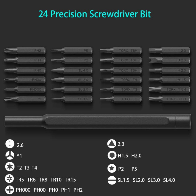 Фото Отвертка с комплектом бит Xiaomi MiJia Wiha Screwdriver Set (JXLSD01XH) (Черный) на vchehle.ua