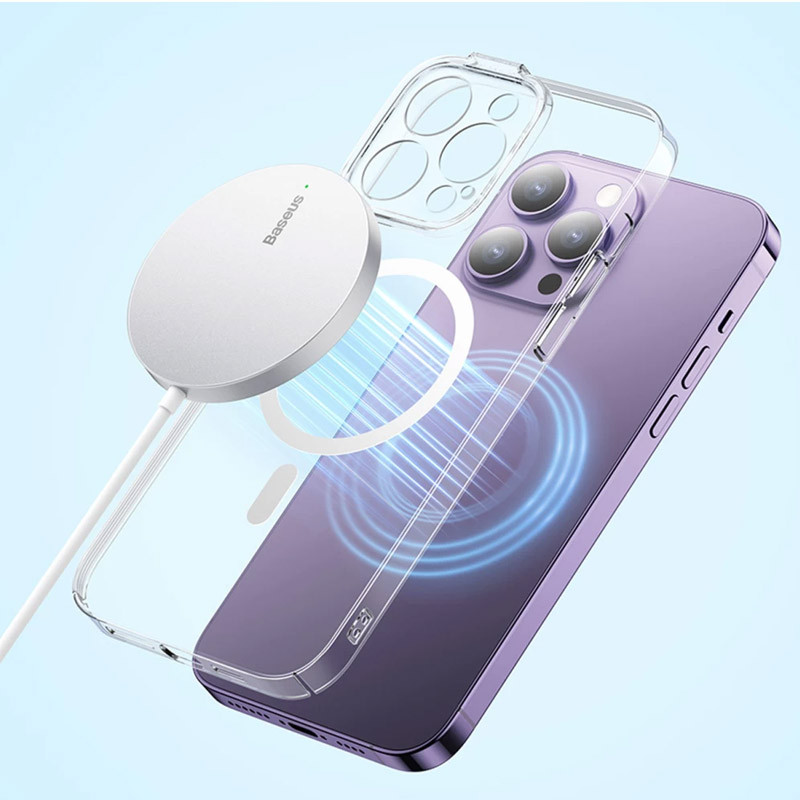 Фото БЗП Baseus Simple Mini3 Magnetic Wireless Charger 15W (CCJJ0400) (Silver) в маназині vchehle.ua