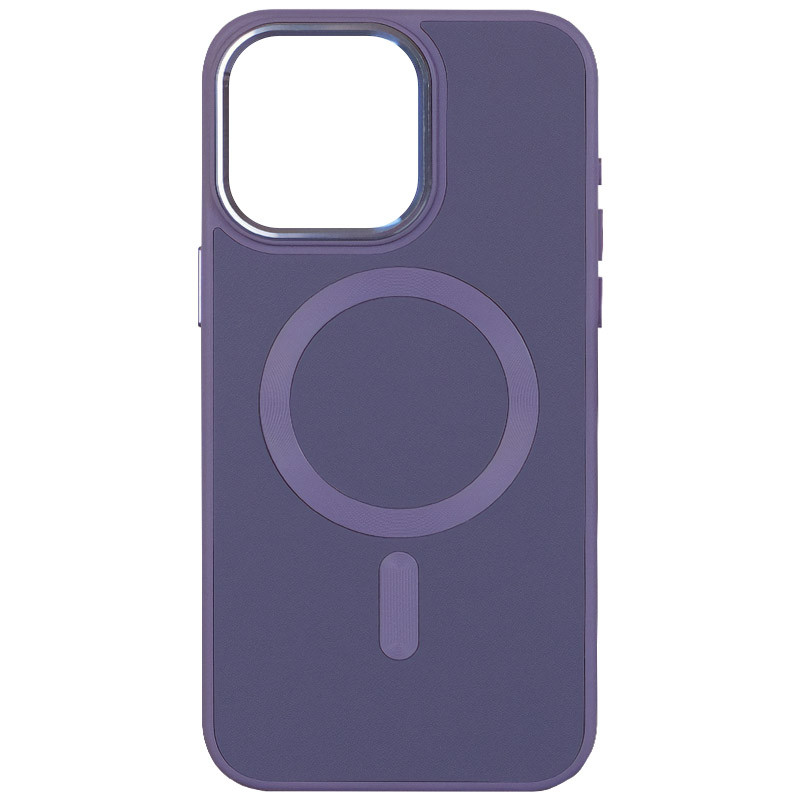 Шкіряний чохол Bonbon Leather Metal Style with Magnetic Safe на Apple iPhone 14 (6.1") (Сірий / Lavender)