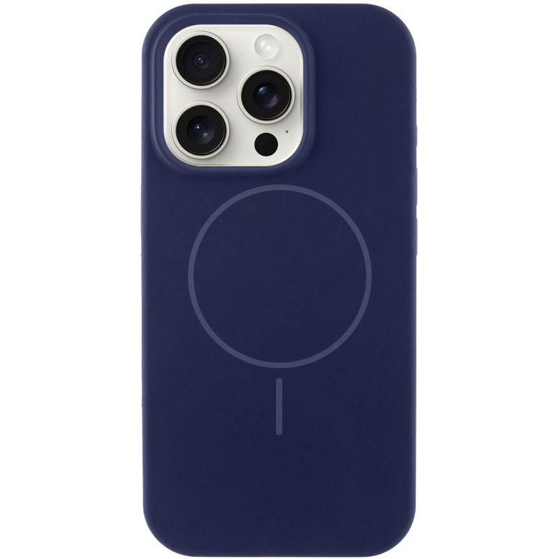 Чохол Silicone Case Full Protective (AA) NO LOGO with Magnetic Safe на Apple iPhone 13 Pro Max (6.7") (Темно-синій / Midnight blue)