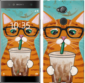 Чехол Зеленоглазый кот в очках для Sony Xperia XA2 H4113