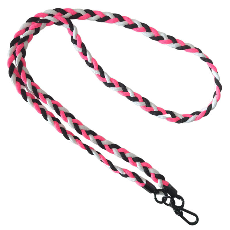 Плетенный шнурок (5мм) 120см (Black / Pink / White)