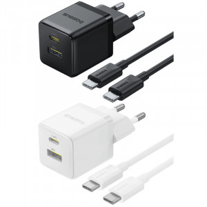 СЗУ Baseus Palm Fast Charger 30W (1USB-A/1C) + кабель Type-C to Type-C (P1011160A)