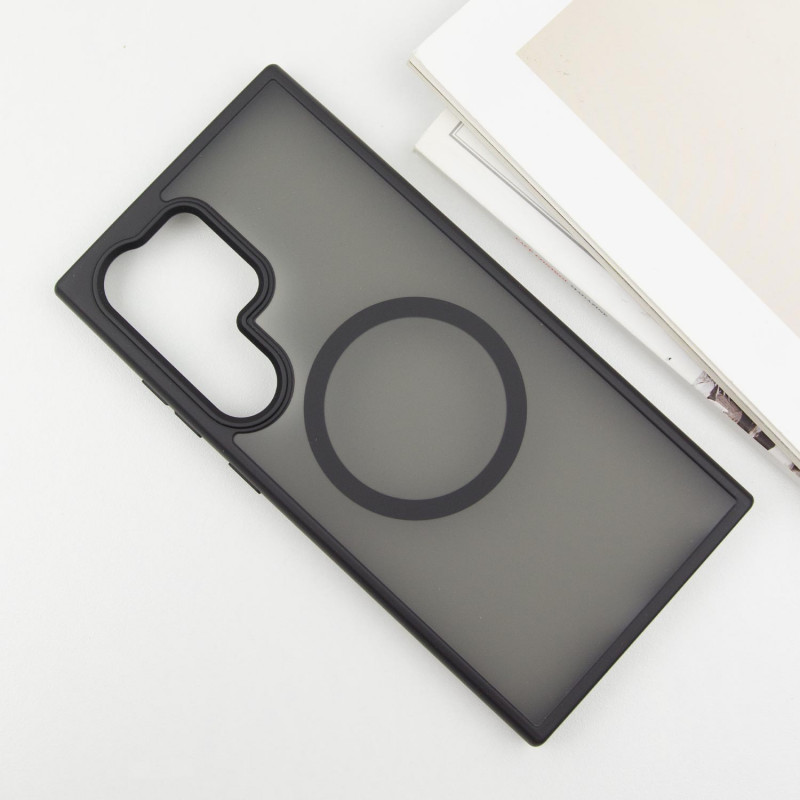 Фото TPU+PC чохол Metal Buttons with Magnetic Safe Colorful на Samsung Galaxy S25 Ultra (Чорний / Black) на vchehle.ua