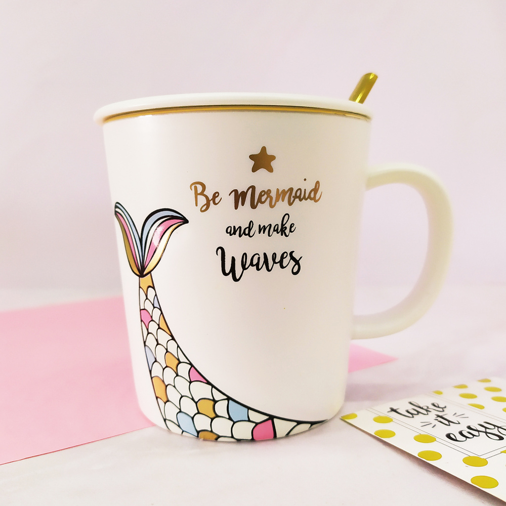 Керамическая чашка Gold Mermaids tail
