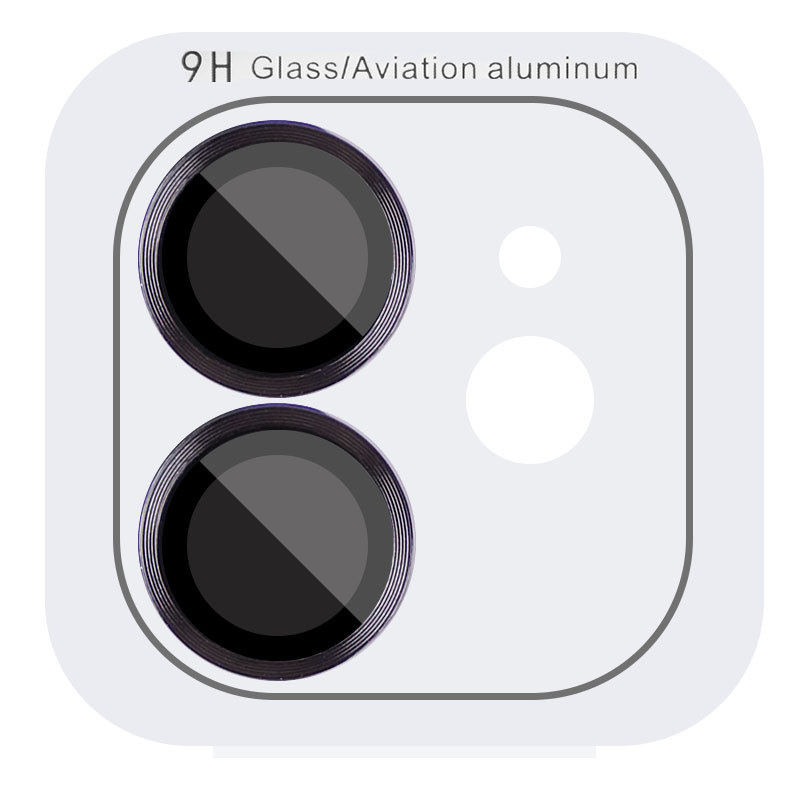 Захисне скло Metal Classic на камеру (в упак.) на Apple iPhone 12 / 12 mini / 11 (Чорний / Black)