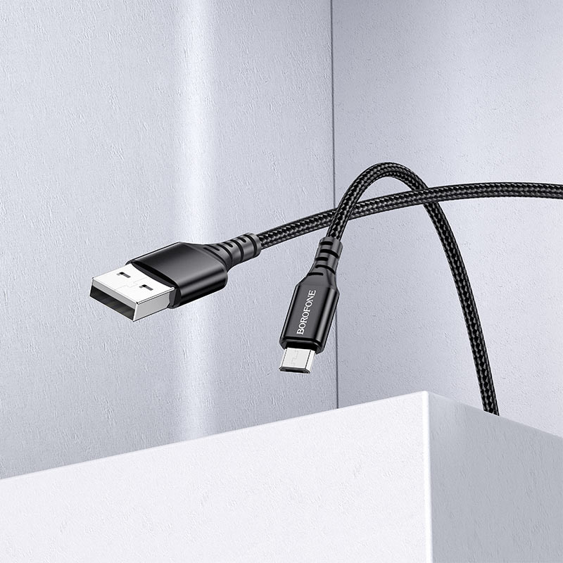 Дата кабель Borofone BX54 Ultra bright USB to MicroUSB (1m) (Черный) в магазине vchehle.ua